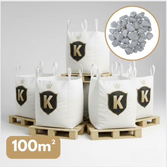 Galet marbre blanc 25/40 mm – pack 5 big bag +/- 1,5t – 100 m²