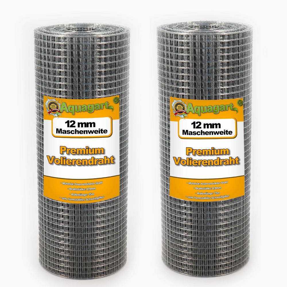 15 m x 0,5 m grillage pour volière, grille métallique, grillage soudé, clôture en fil de fer, galvanisé à chaud