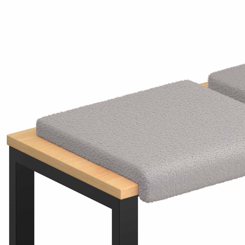 Coussin de banc 4 pc tissu sherpa gris clair profondeur 35 cm