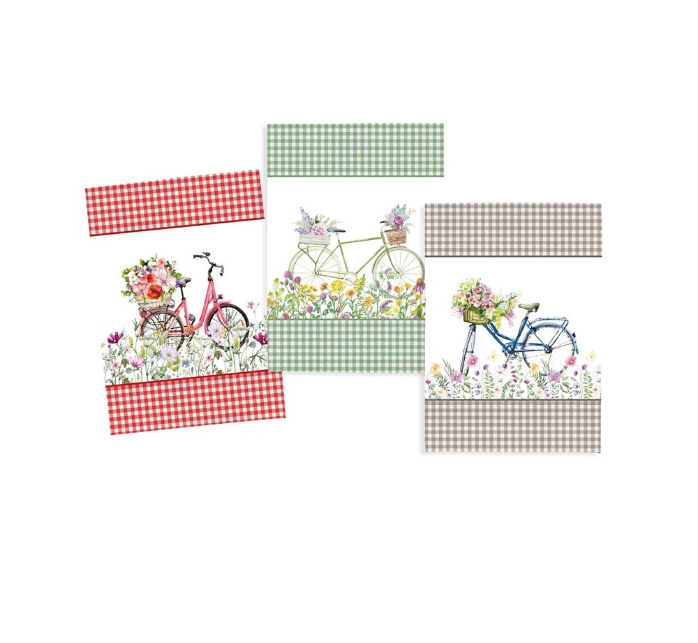 Lot de 3 torchons a bicyclette