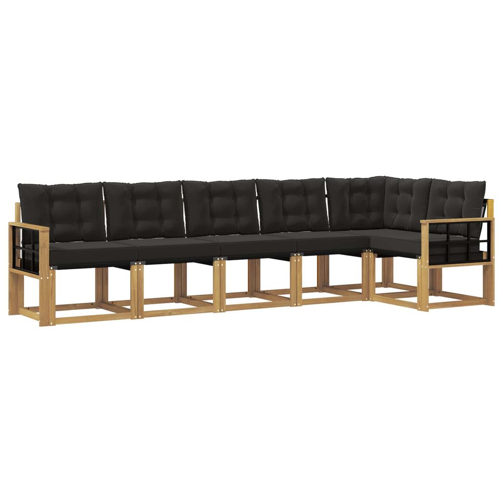 Ensemble de canapés d'extérieur 6 pc blanc et noir