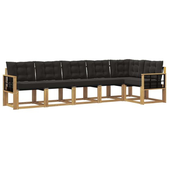 Ensemble de canapés d'extérieur 6 pc blanc et noir