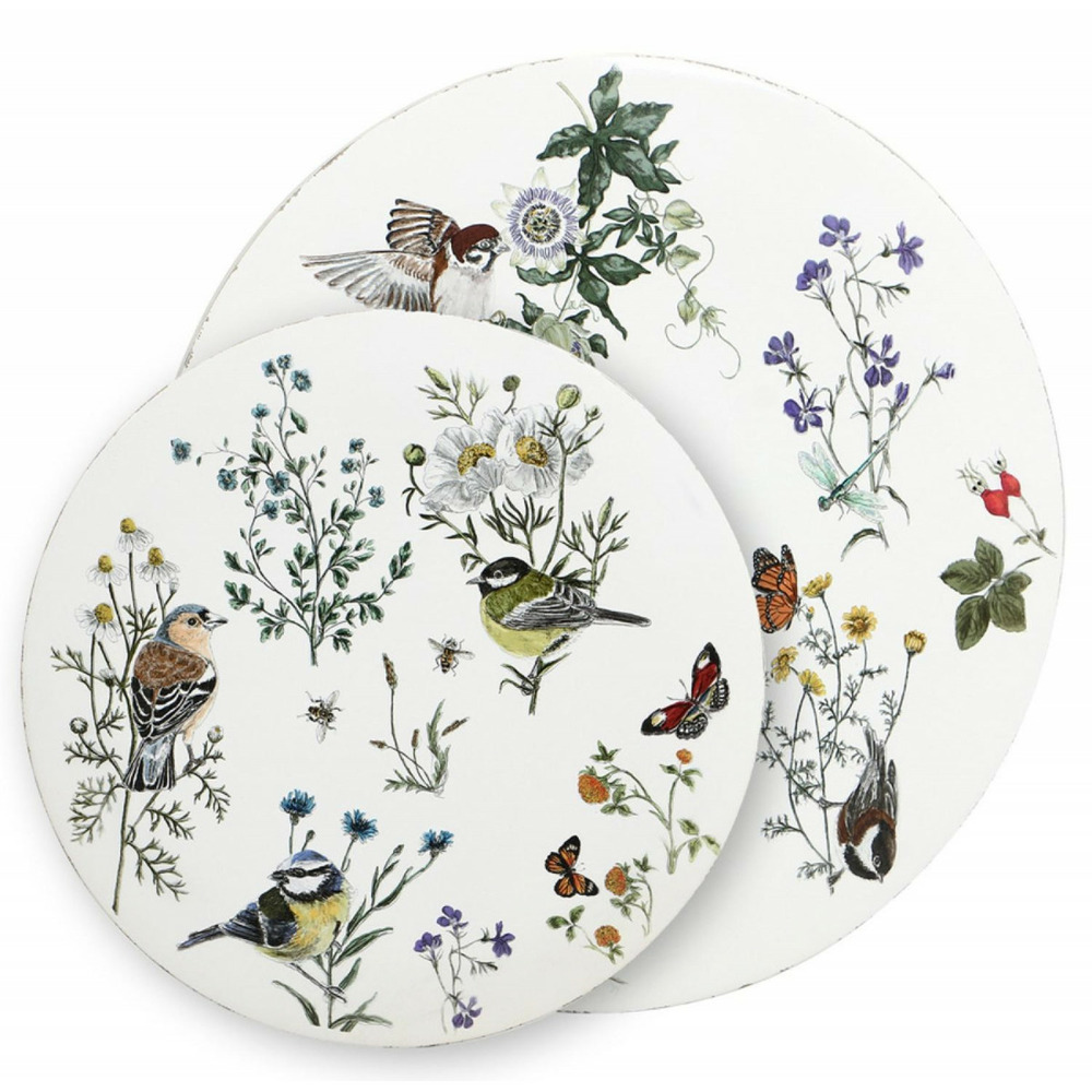 Tableau duo disques champêtres bois multicolore - campagne interior's