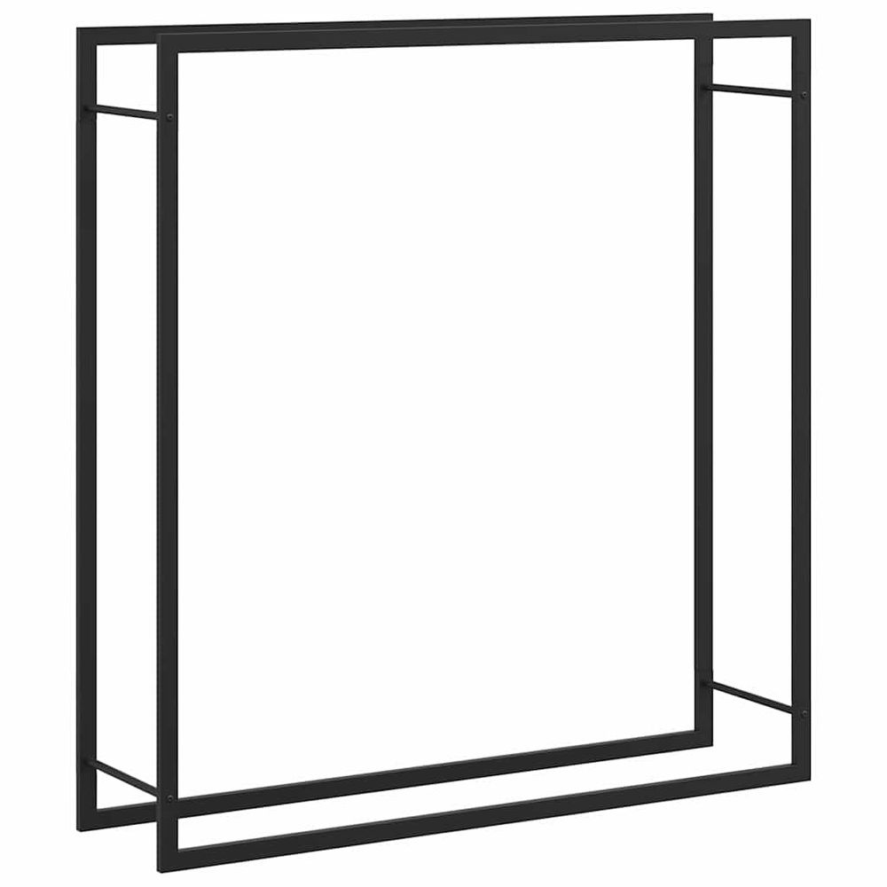 Portant de bois de chauffage noir mat 110x28x116 cm acier