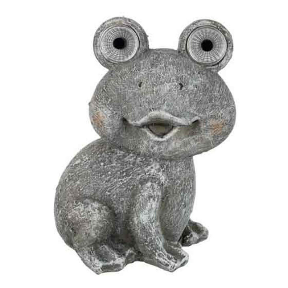 Statuette déco grenouille solaire 22cm gris