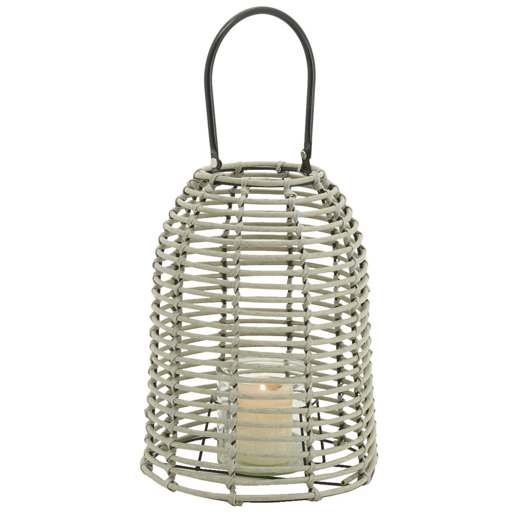 Lanterne d'extérieur en résine grise grand modèle