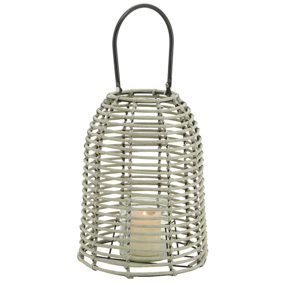 Lanterne d'extérieur en résine grise grand modèle