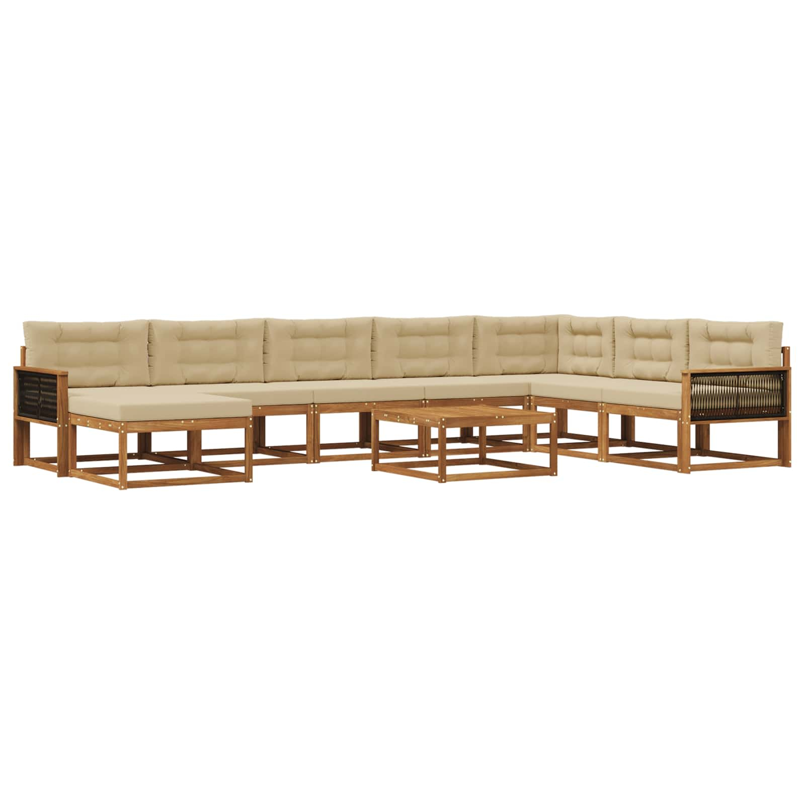 Ensemble de canapés d'extérieur 9 pcs naturel et beige