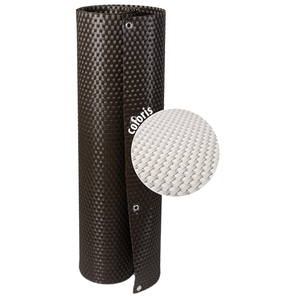 Brise-vue en résine tressée avec oeillets métalliques coloris blanc 1 x 5 m