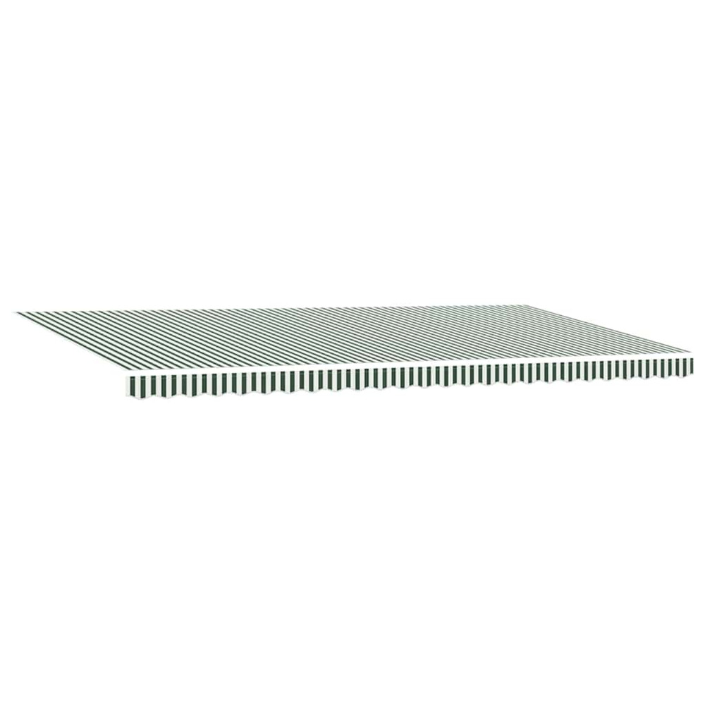 Auvent rétractable vert et blanc 600 × 350 cm tissu