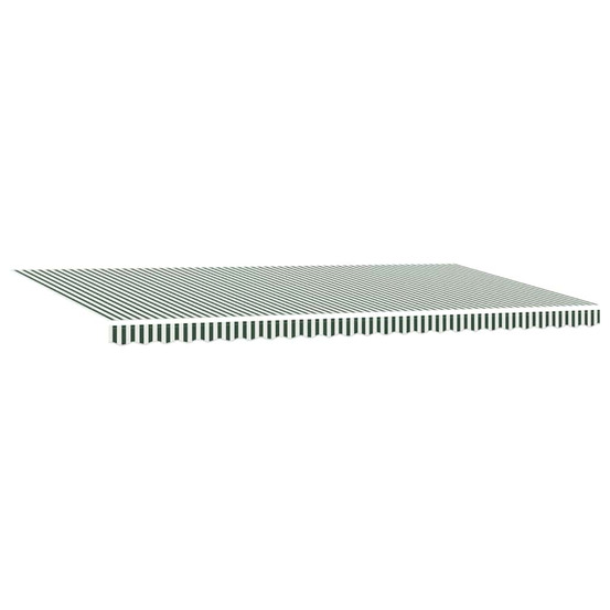 Auvent rétractable vert et blanc 600 × 350 cm tissu