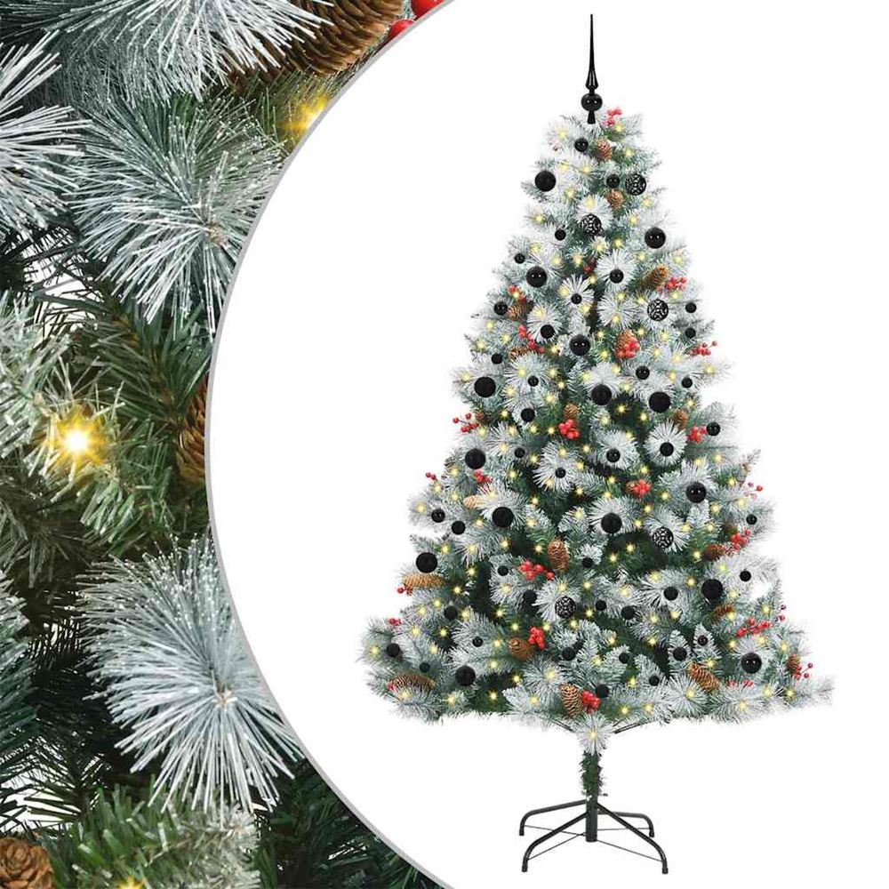 Sapin de noël artificiel vert et blanc 240 cm