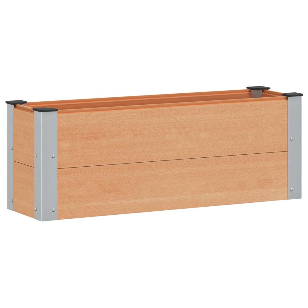 Jardinière surélevée marron 100 x 30 x 36 cm wpc et aluminium