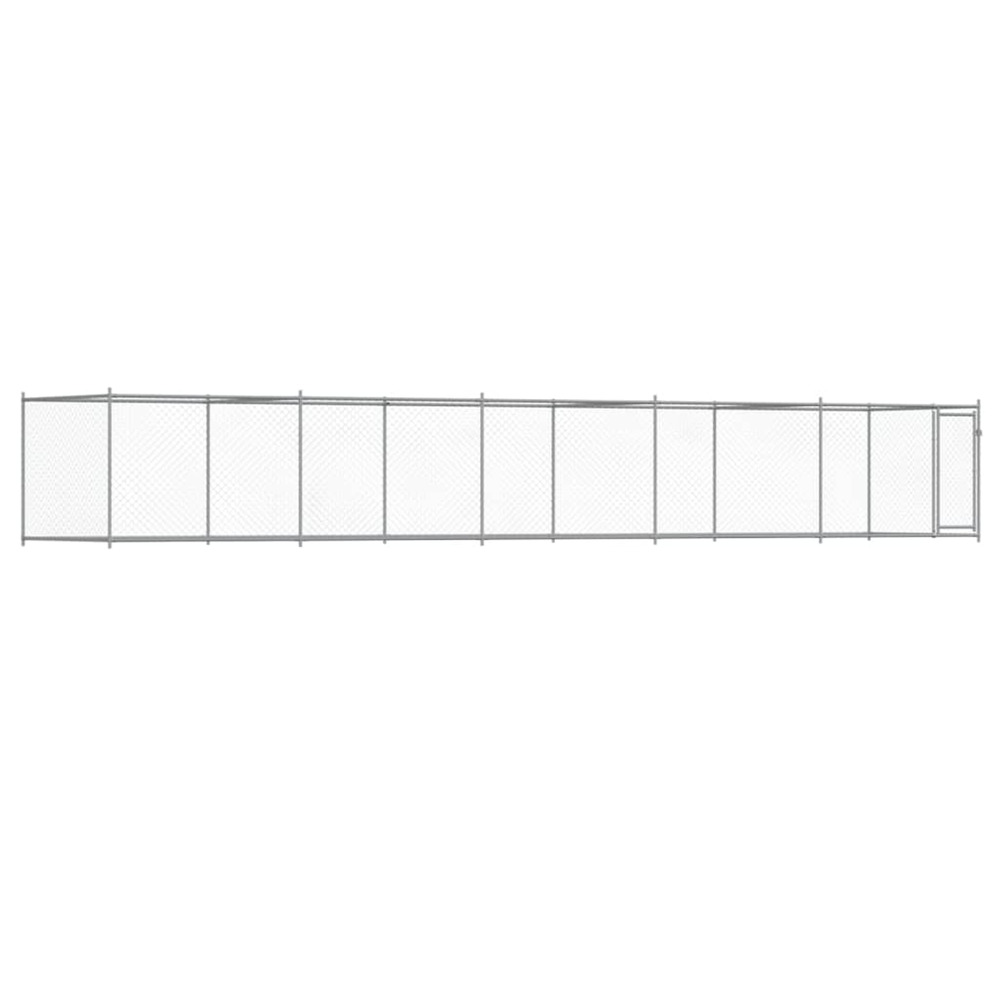 Cage pour chien avec porte gris 10x2x1,5 m acier galvanisé