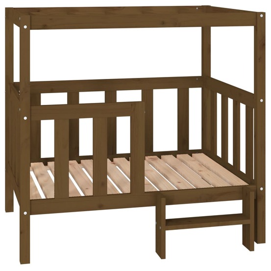 Lit pour chien marron miel 105,5x83,5x100 cm bois de pin solide