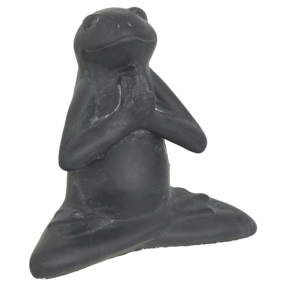 Statuette d'extérieur grenouille lia gris h18cm en ciment