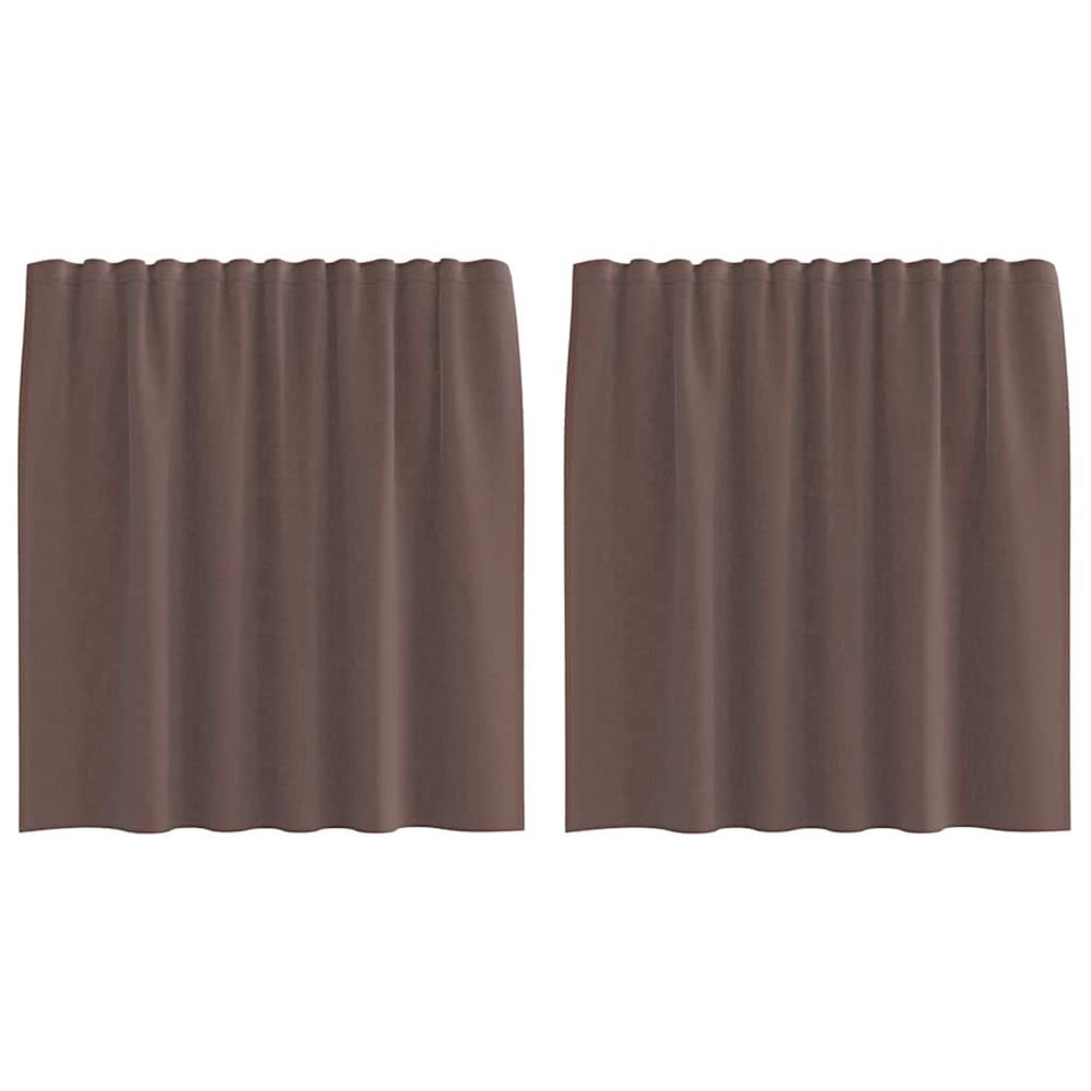 Rideaux en voile avec passe-tringles 2 pcs marron