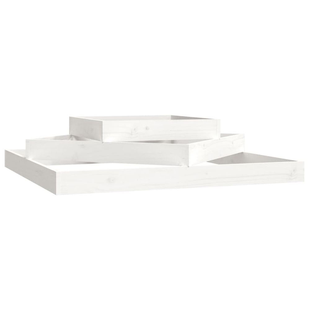 Jardinière blanc 112x112x27 cm bois massif de pin