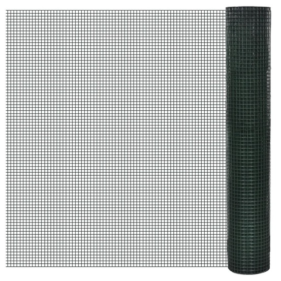 Grillage acier galvanisé et revêtement en pvc 10x1 m vert