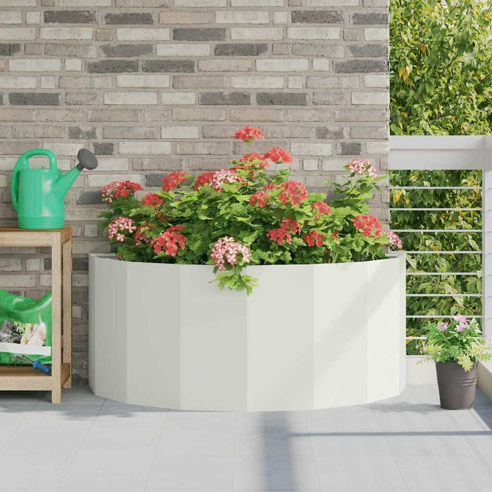 Jardinière blanc 120 x 60 x 50 cm acier