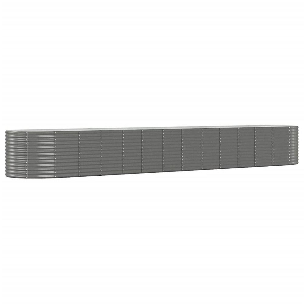 Lit surélevé de jardin gris 554x100x68cm acier enduit de poudre