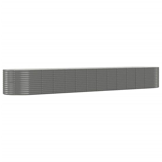 Lit surélevé de jardin gris 554x100x68cm acier enduit de poudre