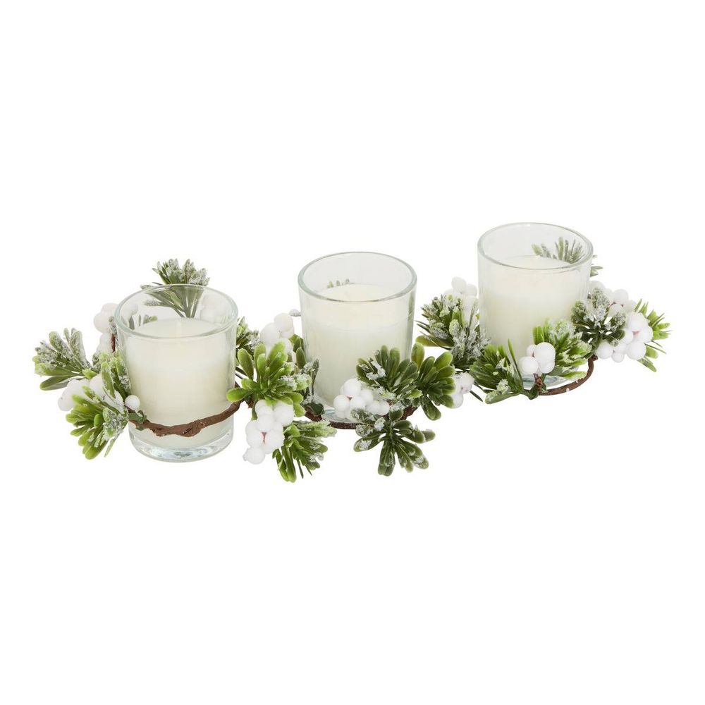 Lot de 3 bougies parfumées centre de table blanc 45 g