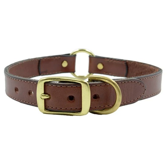 Collier cuir noisette ou chocolat 4 tailles