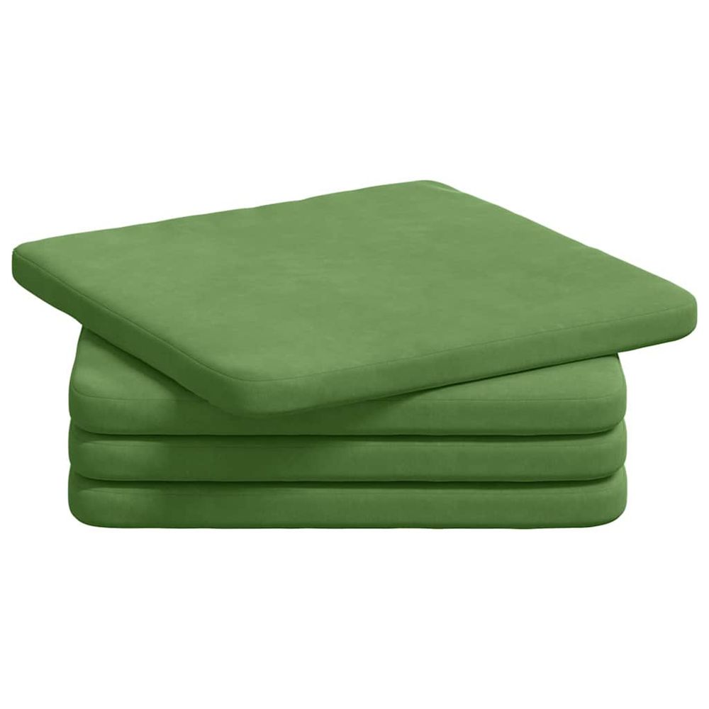 Coussins de siège 4 pc velours vert clair 40 x 40 x 3 cm