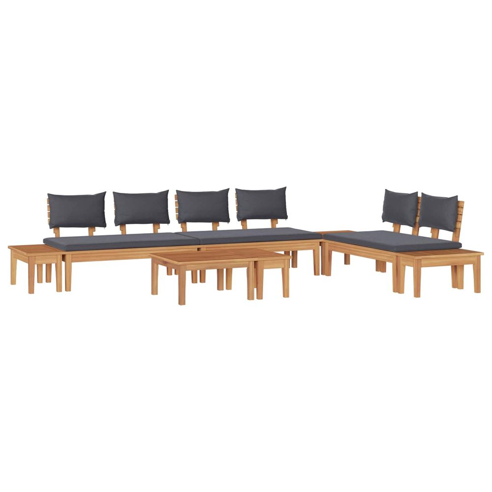 Ensemble de canapé de jardin 5 pc marron et gris