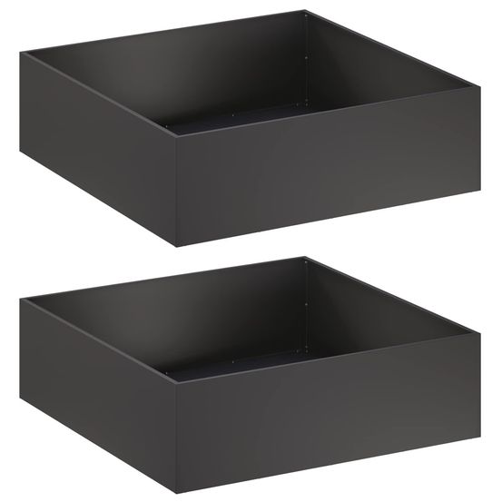 Cache-pot de jardin 2 pc noir 80 x 80 x 30 cm