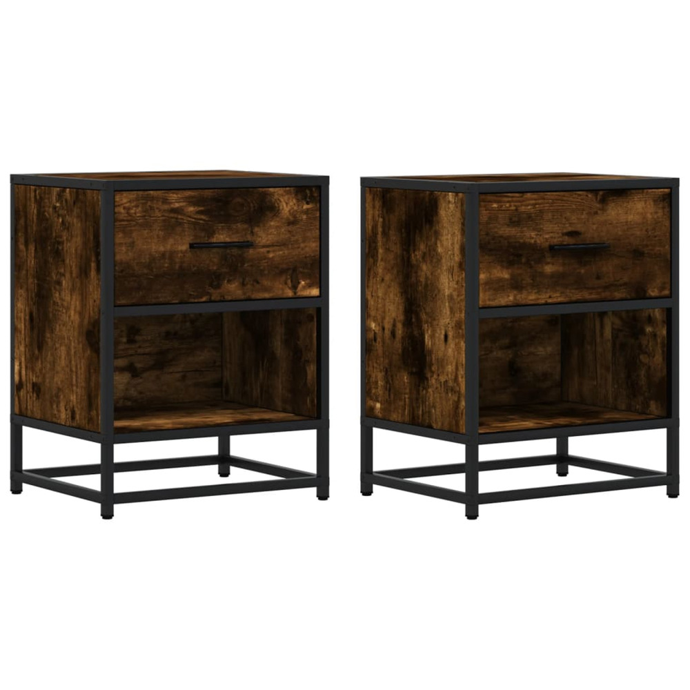 Tables de chevet 2 pcs chêne fumé 40x31x50 cm bois ingénierie