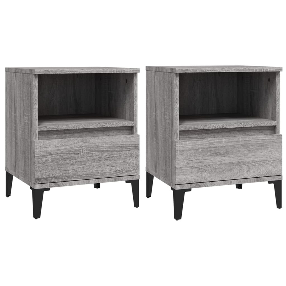Tables de chevet 2 pcs sonoma gris 40x35x50 cm
