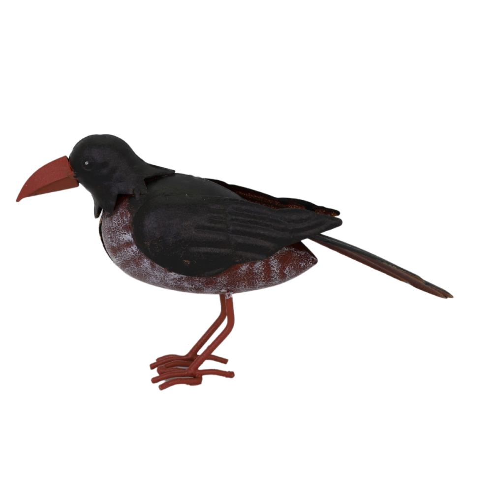 ° oiseau métal noir et marron 24 x 7 x 14 cm