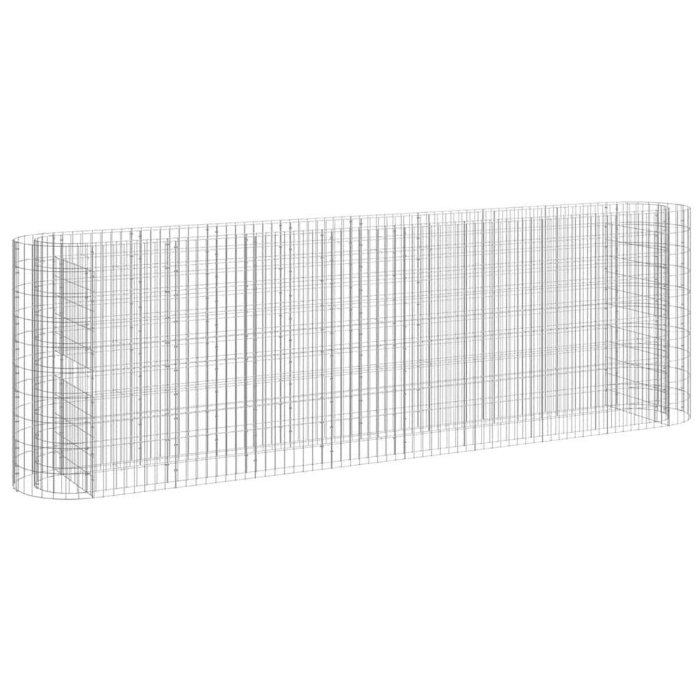 Lit surélevé à gabion fer galvanisé 330x50x100 cm