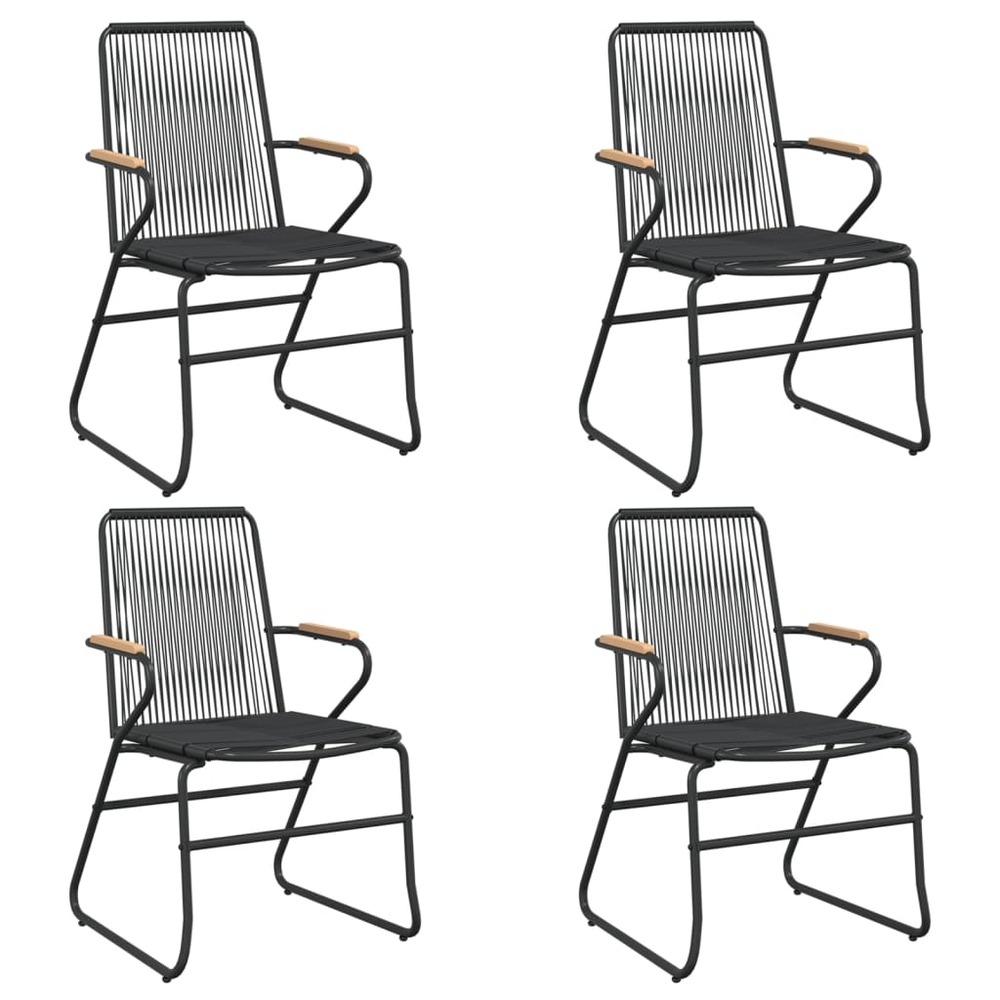 Chaises de jardin lot de 4 noir 58x59x85,5 cm rotin pvc