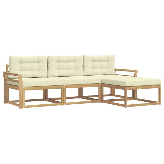 Ensemble de canapés d'extérieur 4 pc blanc et crème polyester