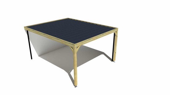 Carport bois • 4m x 5m • adossée • sens profondeur • livraison comprise