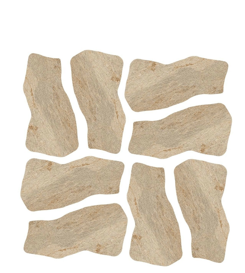 Carrelage effet pierre quartzite beige doré dalle c 109x55x2 cm salvero - sol extérieur (vendu par carton de 0,431 m²) - ro'ma carre