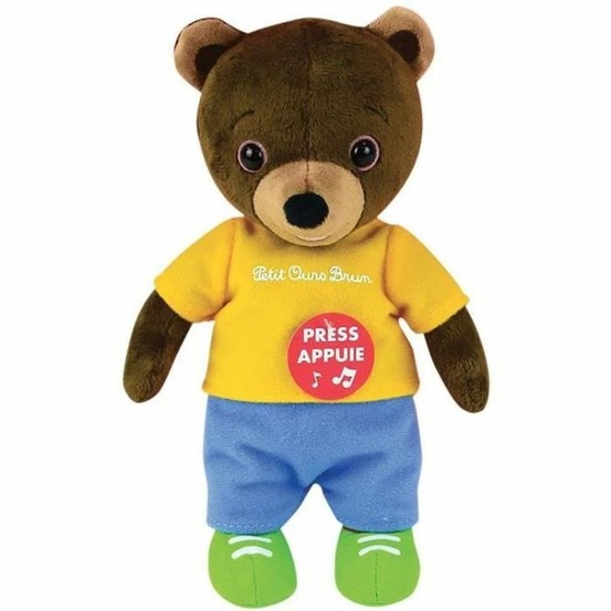 Peluche musicale petit ours brun 22 cm