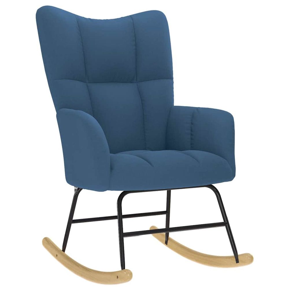 Chaise à bascule bleu tissu