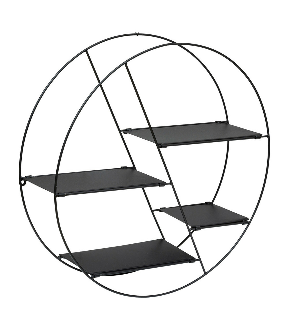 Étagère murale 4 niveaux en métal noir d 50 x p 13 cm