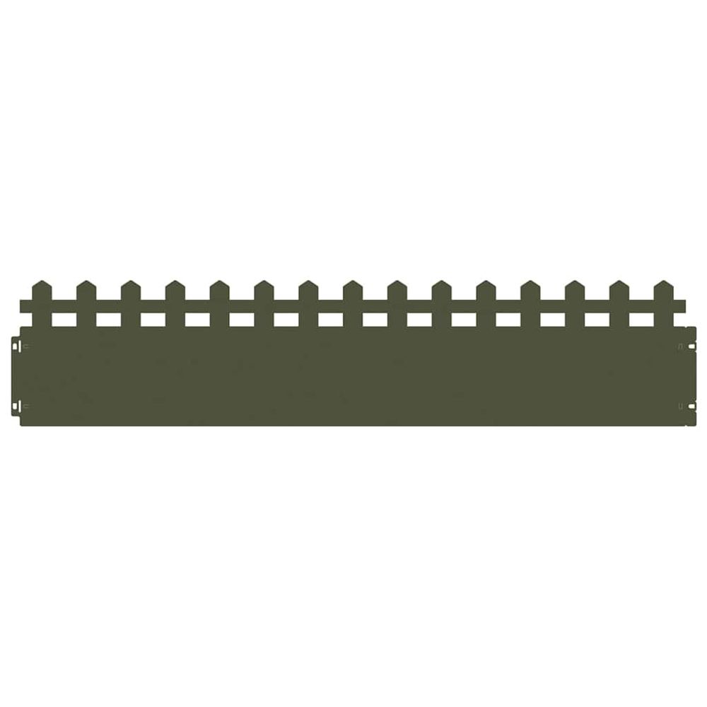 Bordures de pelouse 20 pc 103 x 0,05 x 22 cm acier vert olive
