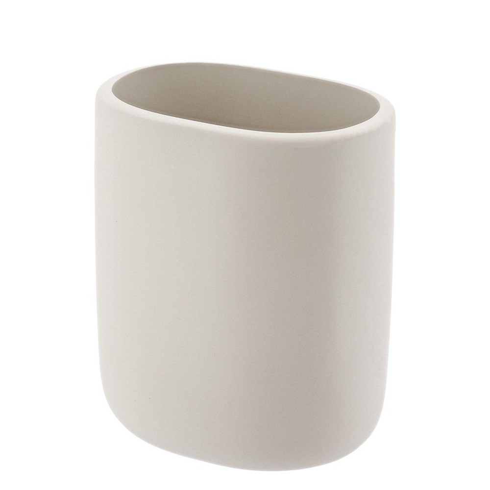 Gobelet en polyresine ovale - beige