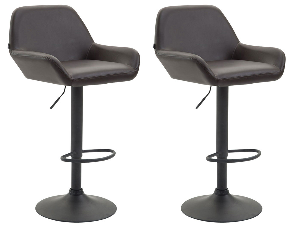 Lot de 2 tabourets de bar braga simili cuir noir