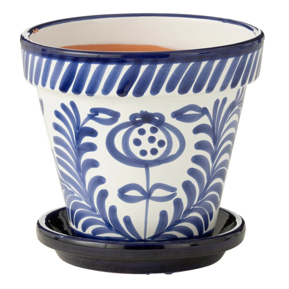 Pot avec soucoupe en céramique 