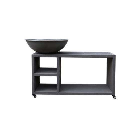 Brasero piatto tavolo medium noir transportable ø84 - quoco