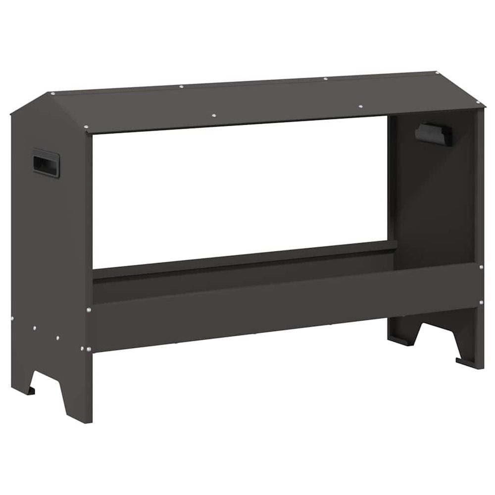 Bac de nourrissage pour poules noir 81 x 32 x 53,5 cm