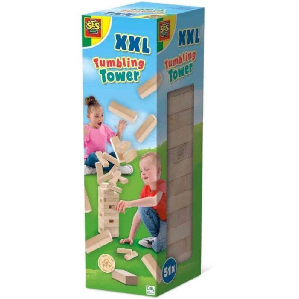 Tour tumbling xxl - jeu d'adresse - - version xxl pour l'extérieur, passionnant pour les enfants et les adultes.