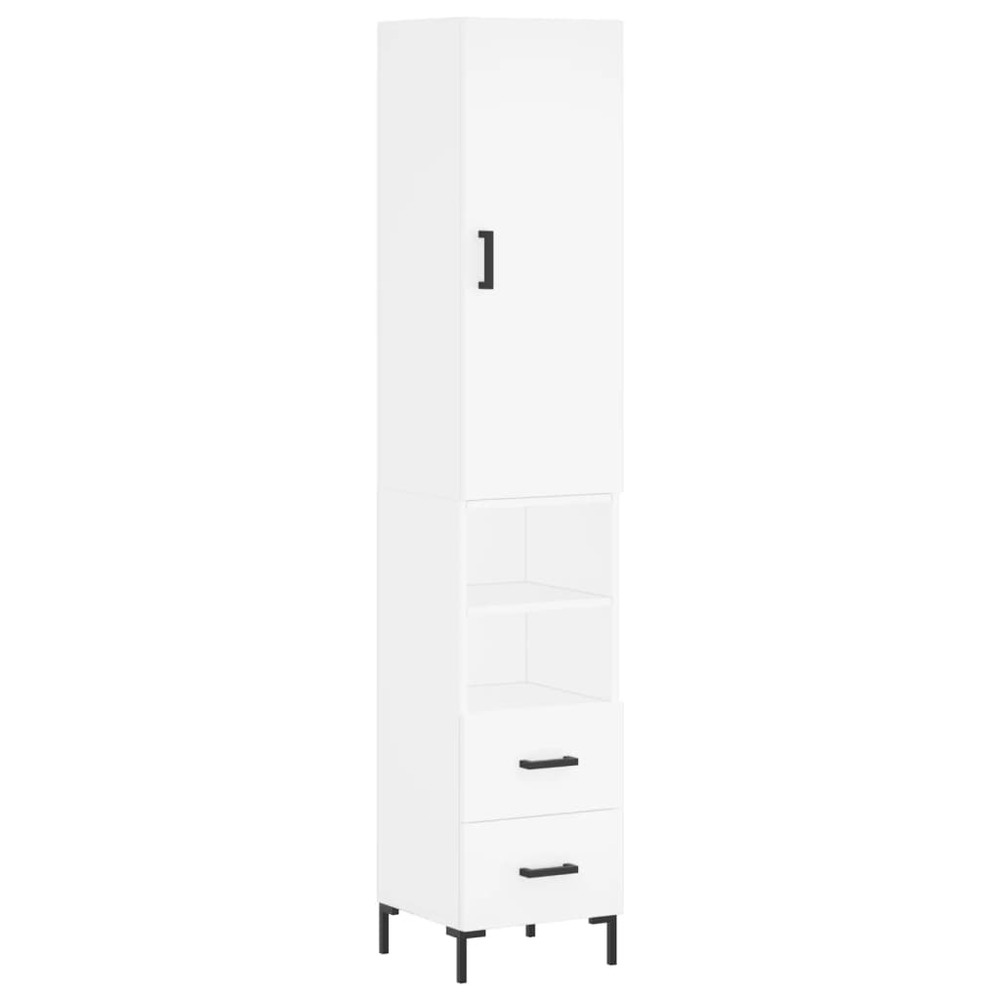 Buffet bahut commode armoire meuble de rangement organisateur cuisine salle de séjour salon haut 34,5 x 34 x 180 cm bois d'in